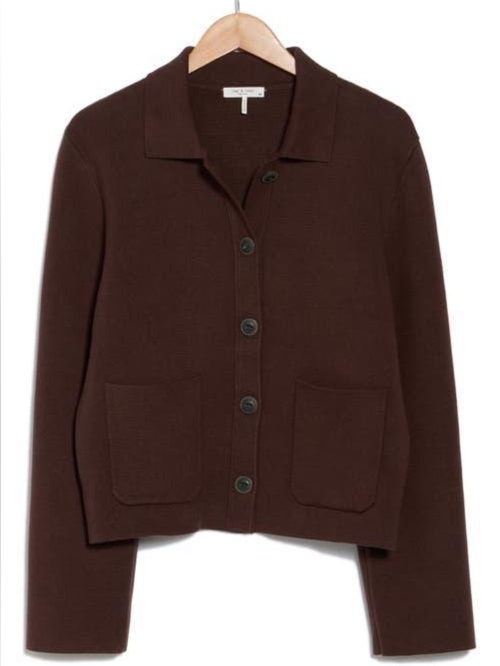 Rag & Bone Espresso Chocolate Brown Cardigan Shirt Jacket Button Down Size M - Picture 4 of 8